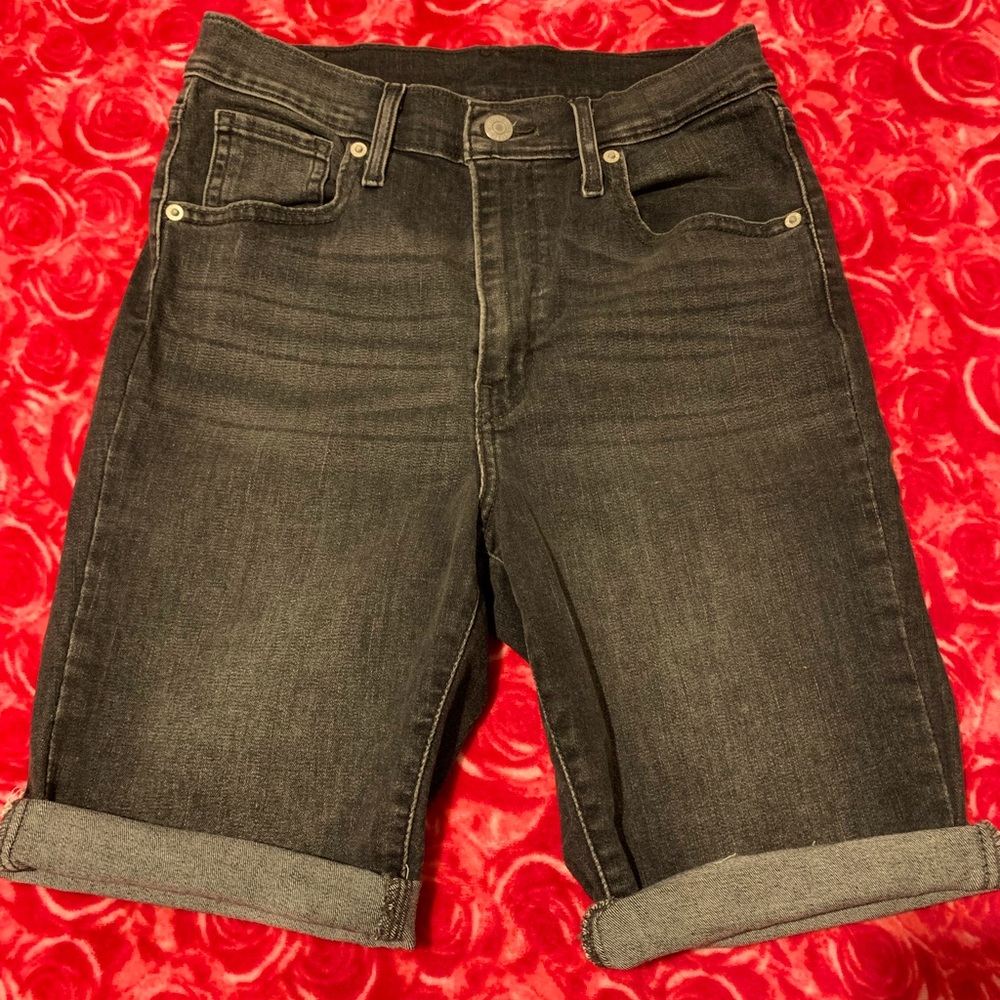 Levi’s black denim bermuda shorts